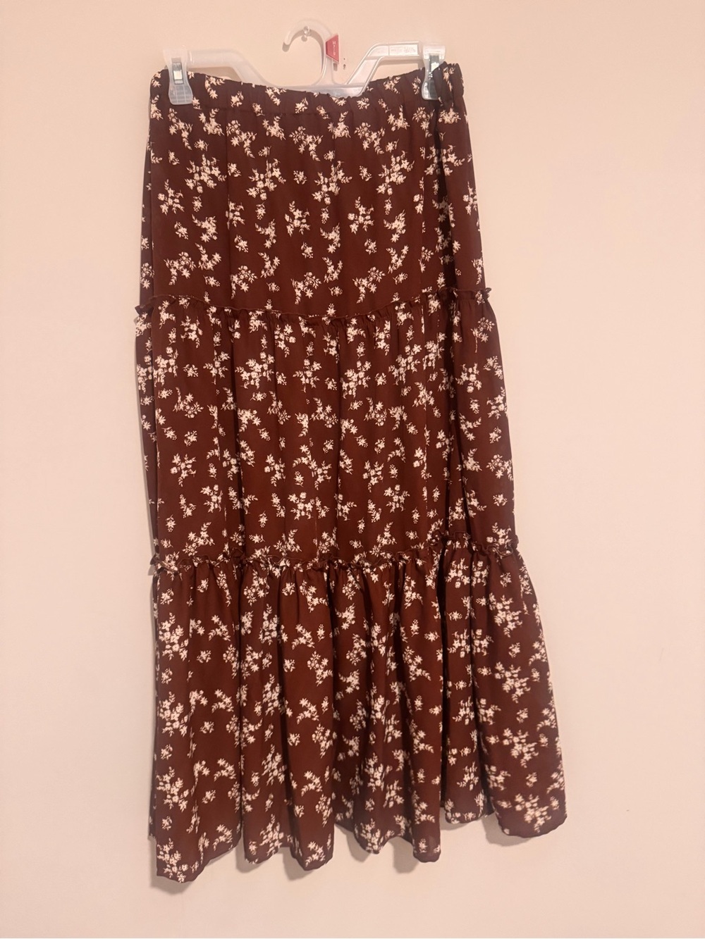 Lee Brown Floral Tiered Maxi Skirt
